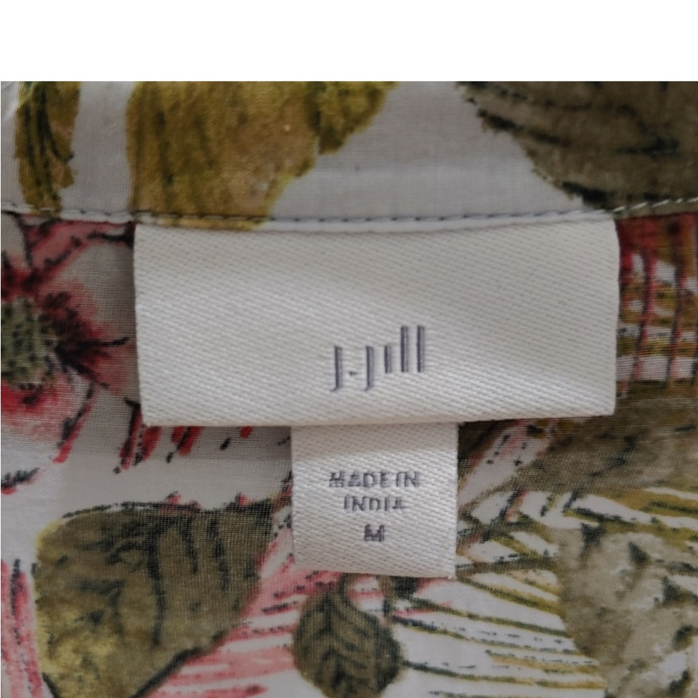 LAST CHAMCE SALE!Jill Cotton Silk Blend Hummingbird Button Down Tunic M - Picture 5 of 7